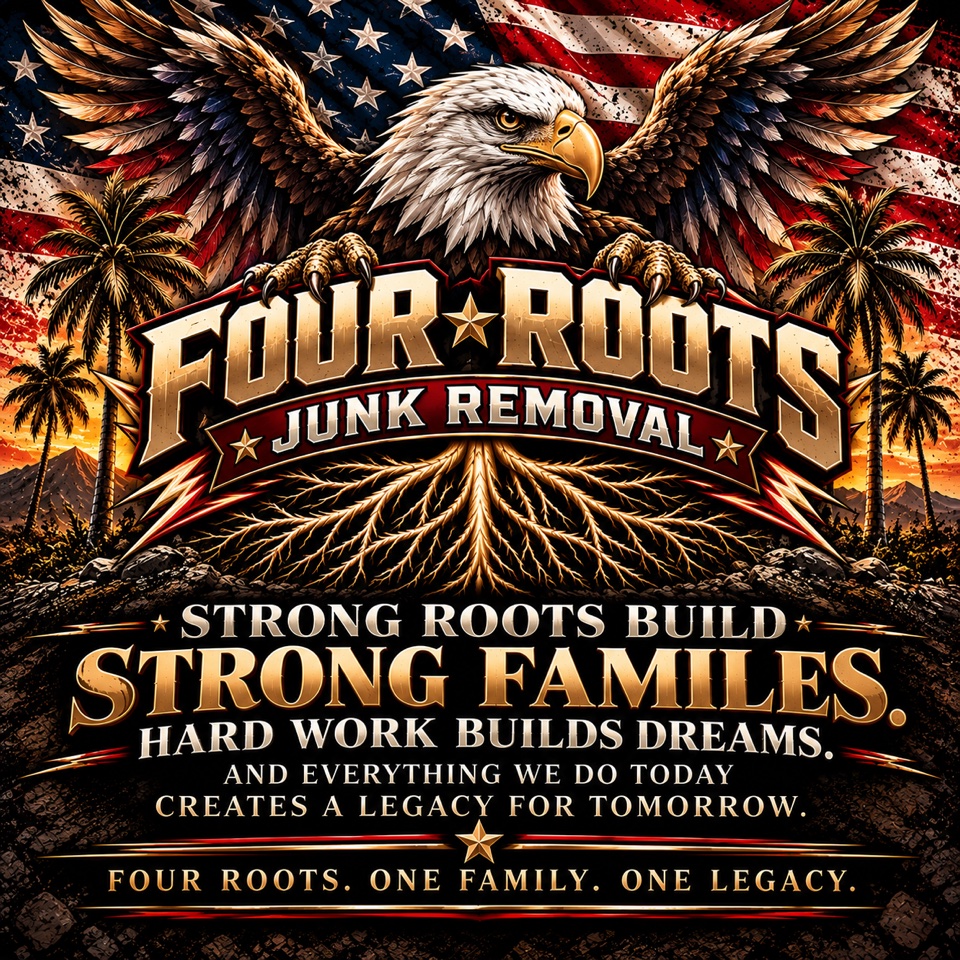 Four Roots Junk Removal — Strong roots build strong families. Hard work builds dreams.